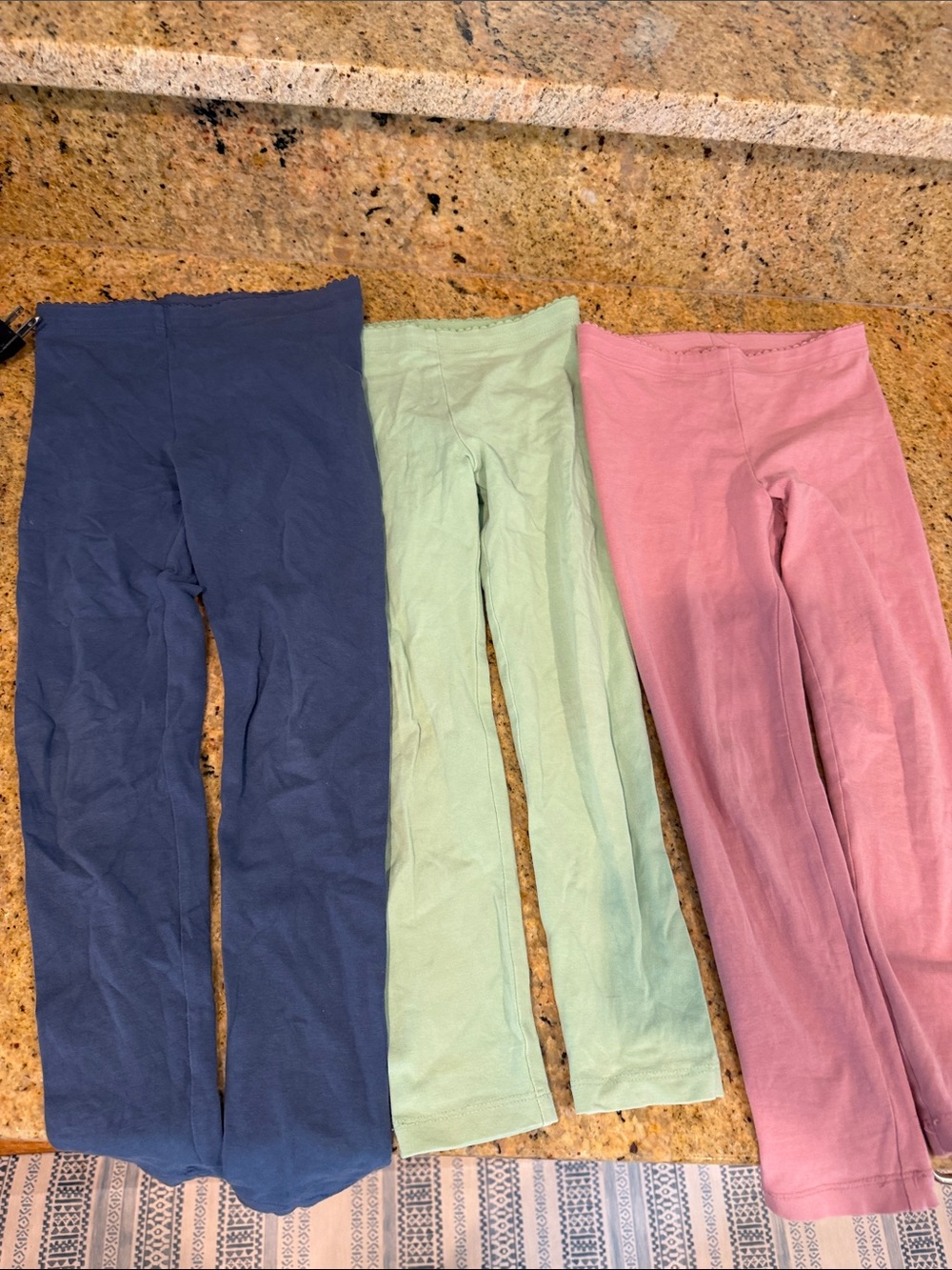 (3) Tea Collection Leggings - Navy, Mint, Pink